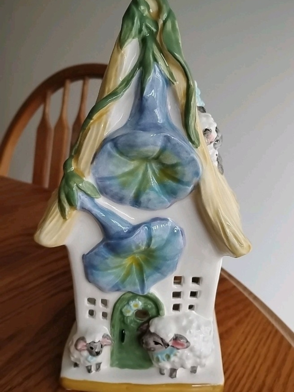 Blue Sky Clayworks LAMBKINS LANE Tea Light Candle House Morning Glories NEW 2025